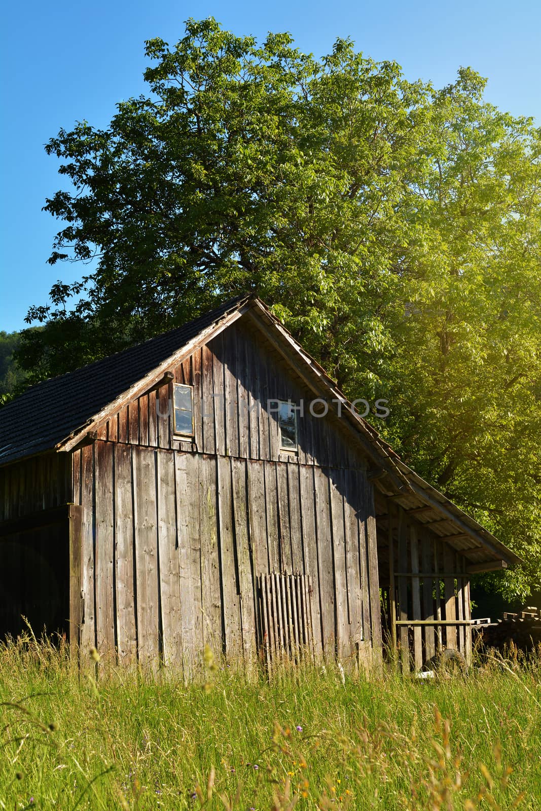 Old wooden house by photosampler