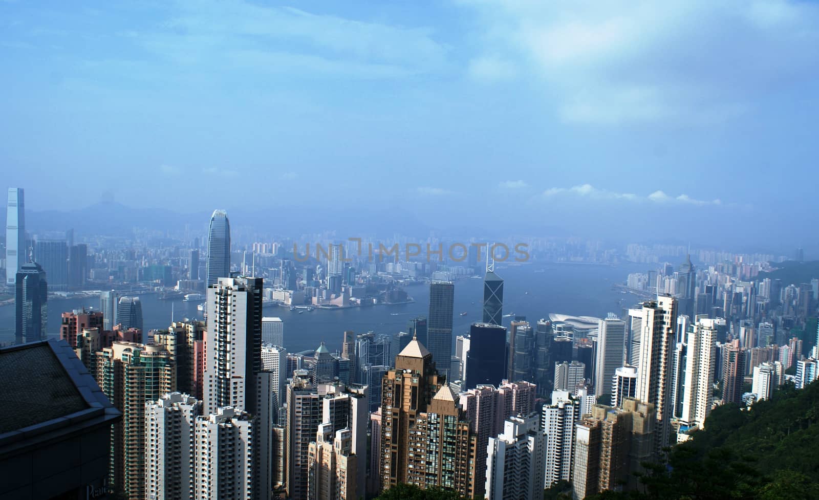 View from the mountain Peak on the city Hong Kong