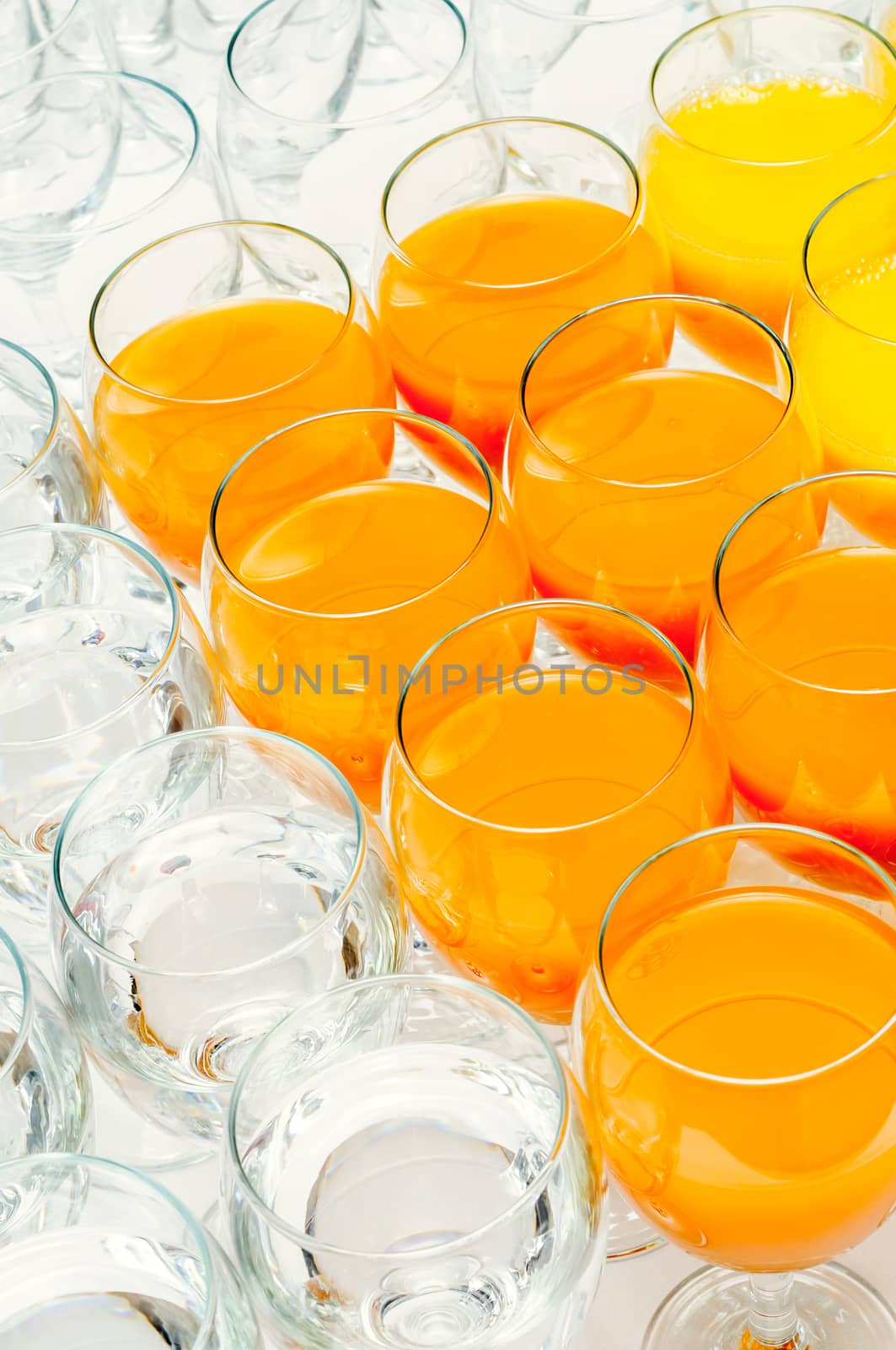 many glasses on buffet table by starush