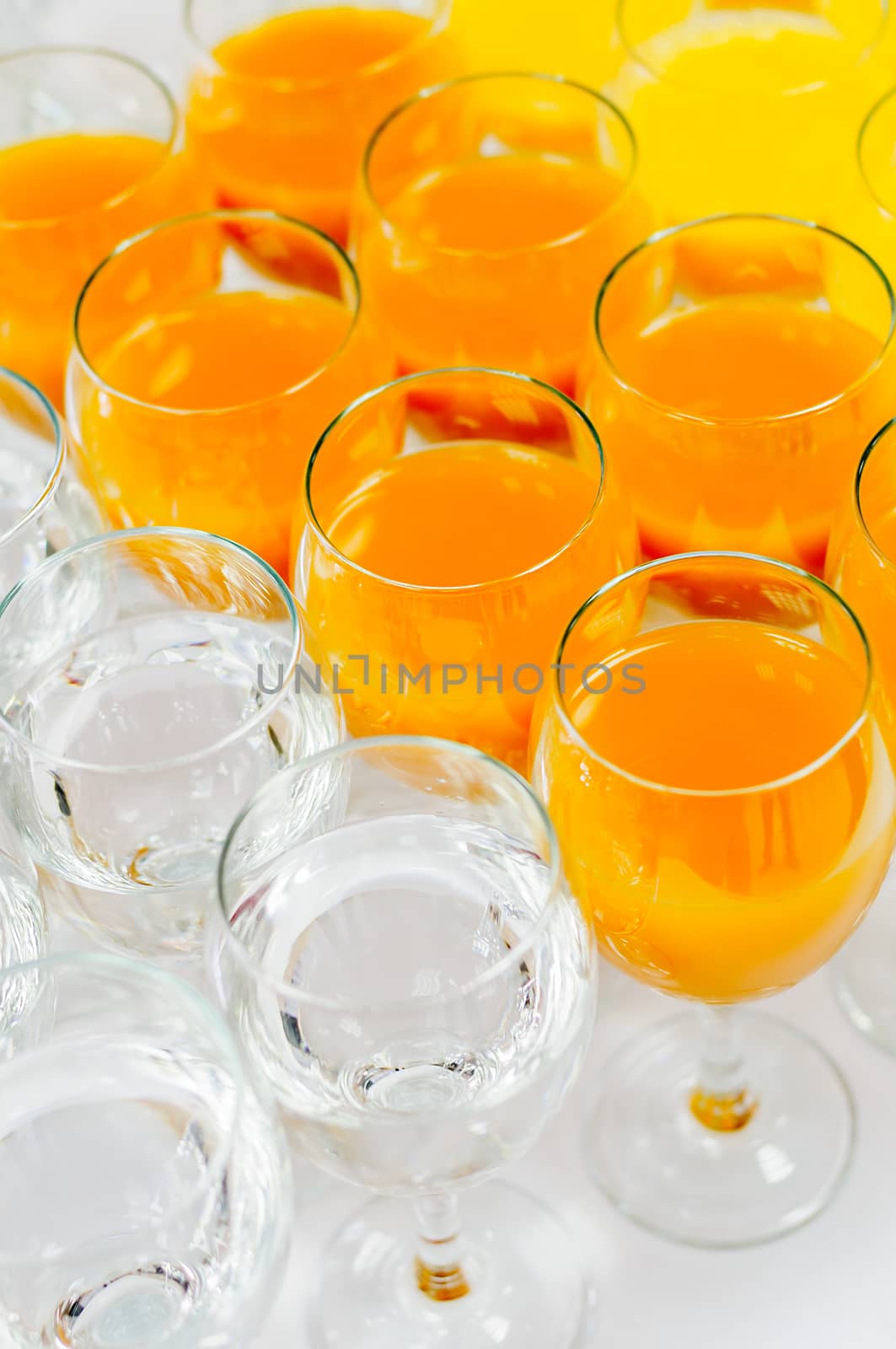 many glasses on buffet table by starush