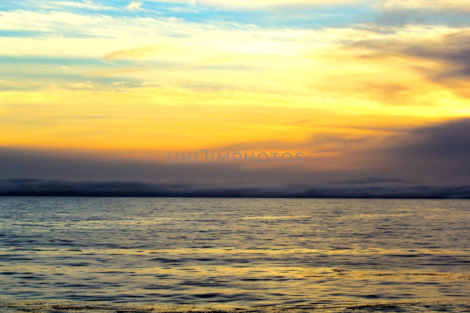 Golden sunset over the ocean by Timmi
