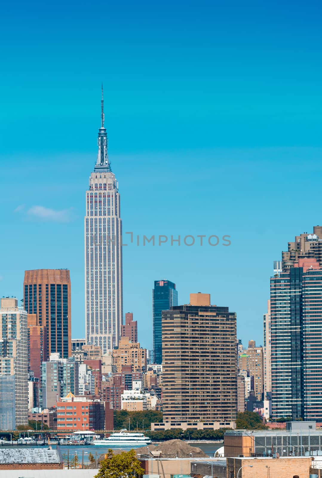 Amazing New York Skyline on a beautiful sunny day.