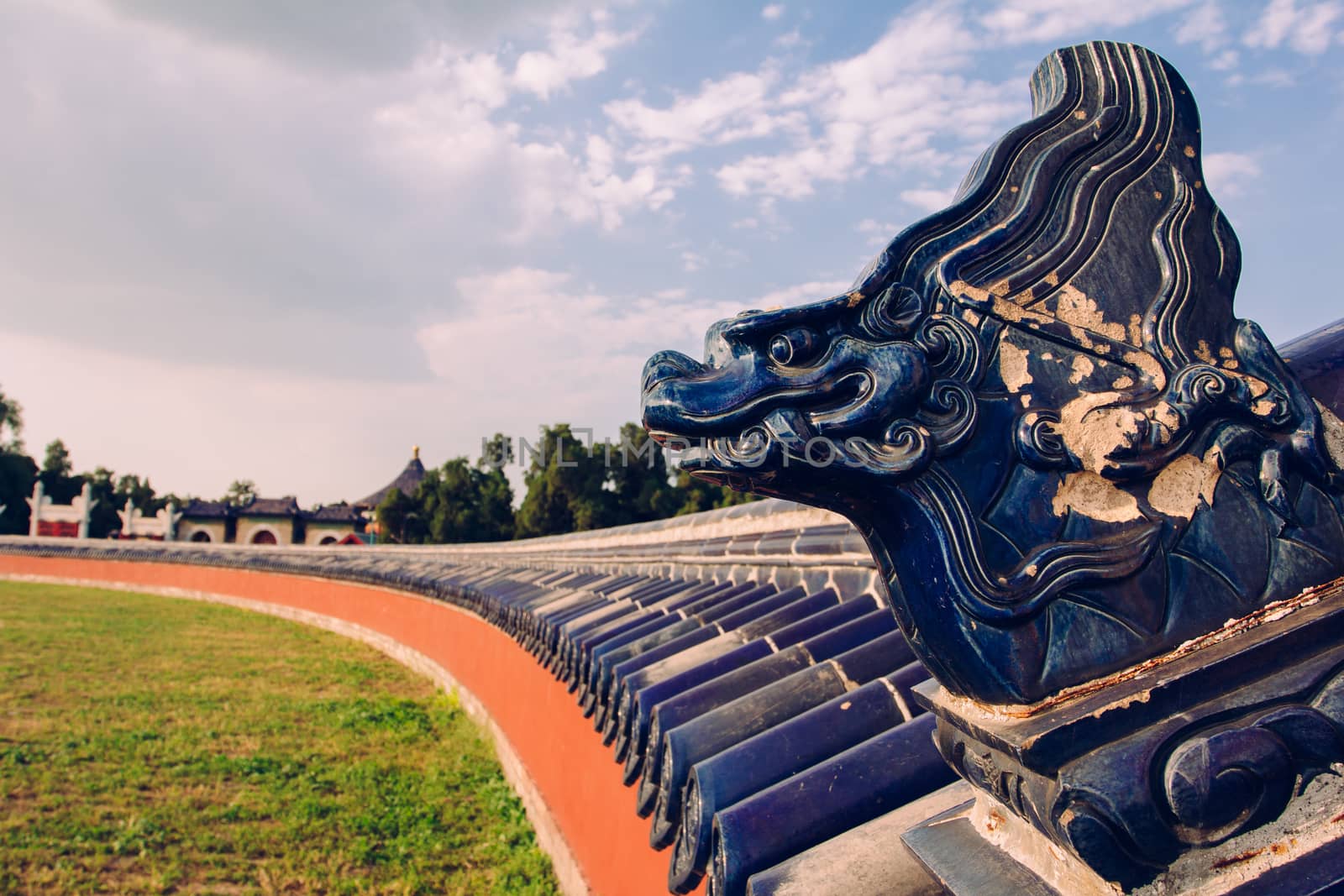 red wall in temple of heaven