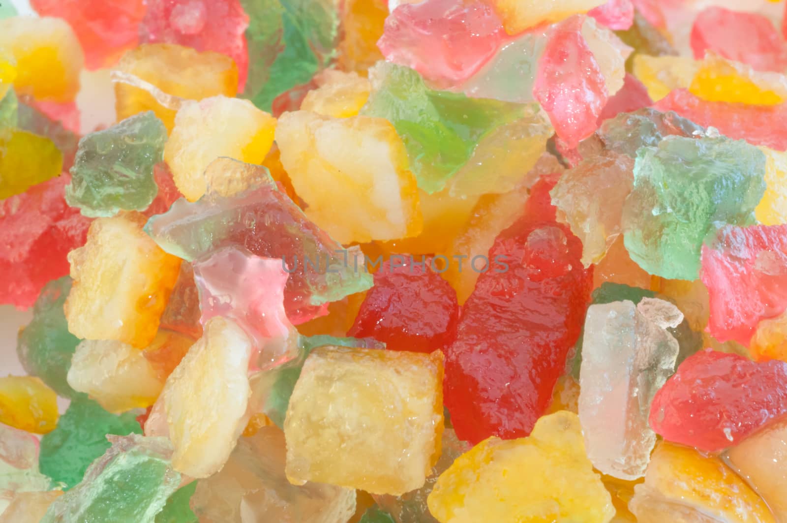 beautiful background of colored candied fruit