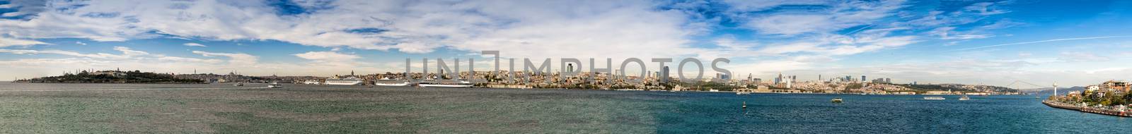 Complete panoramic view of Istanbul from Maiden's Tower by jovannig