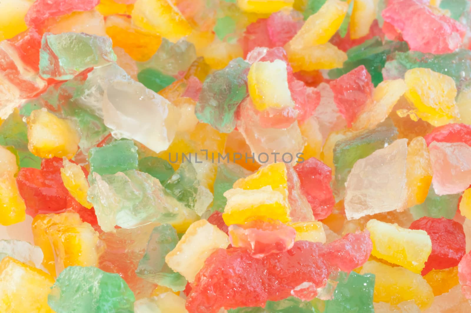 beautiful background of colored candied fruit