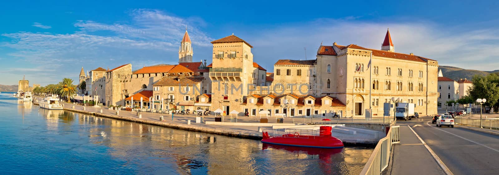 UNESCO town of Trogir waterfront panorama, Dalmatia, Croatia