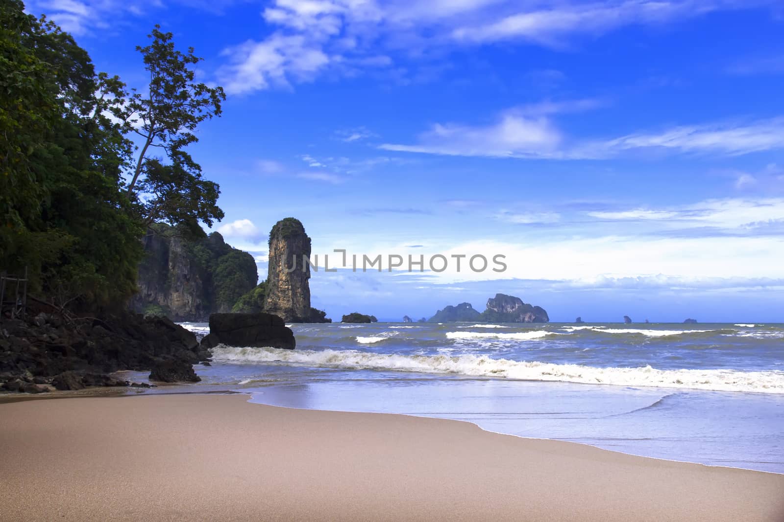 Rocks and Sea in Krabi Province, Thailand