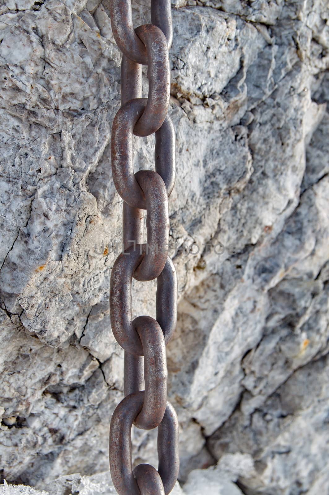 Strong chain on rock by anderm