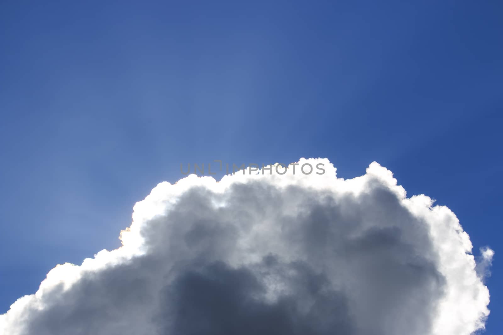 Fantastic soft white clouds against blue sky