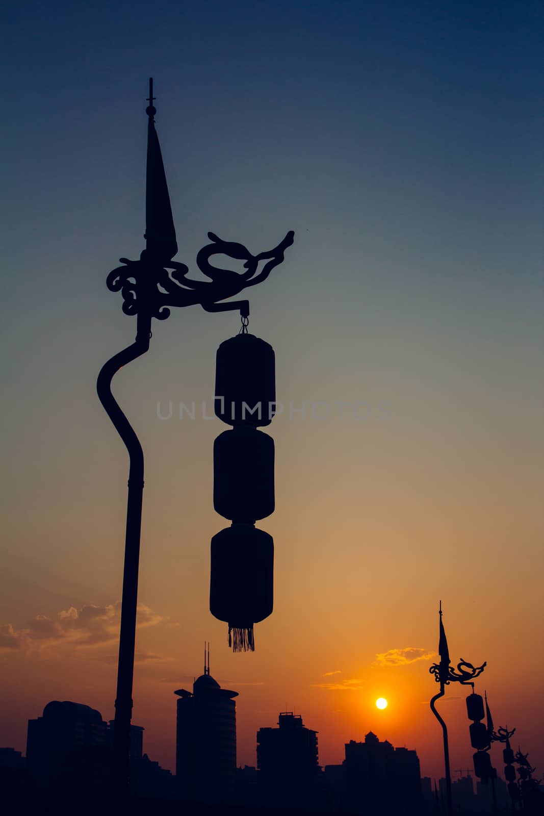 sunset of Xi'an,China