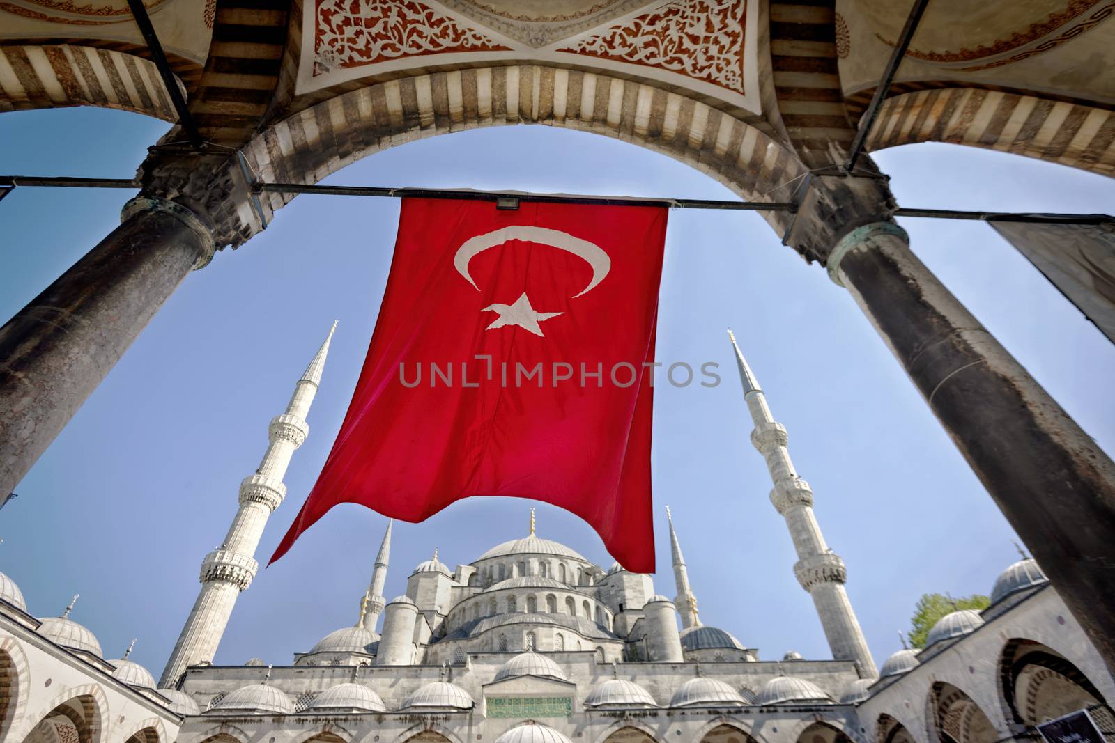 Turkish Flag at the Blue Mosque in Istanbul