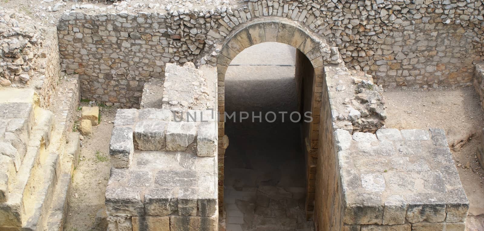 Big ancient arc in Tarragona city, Spain, Catalonia