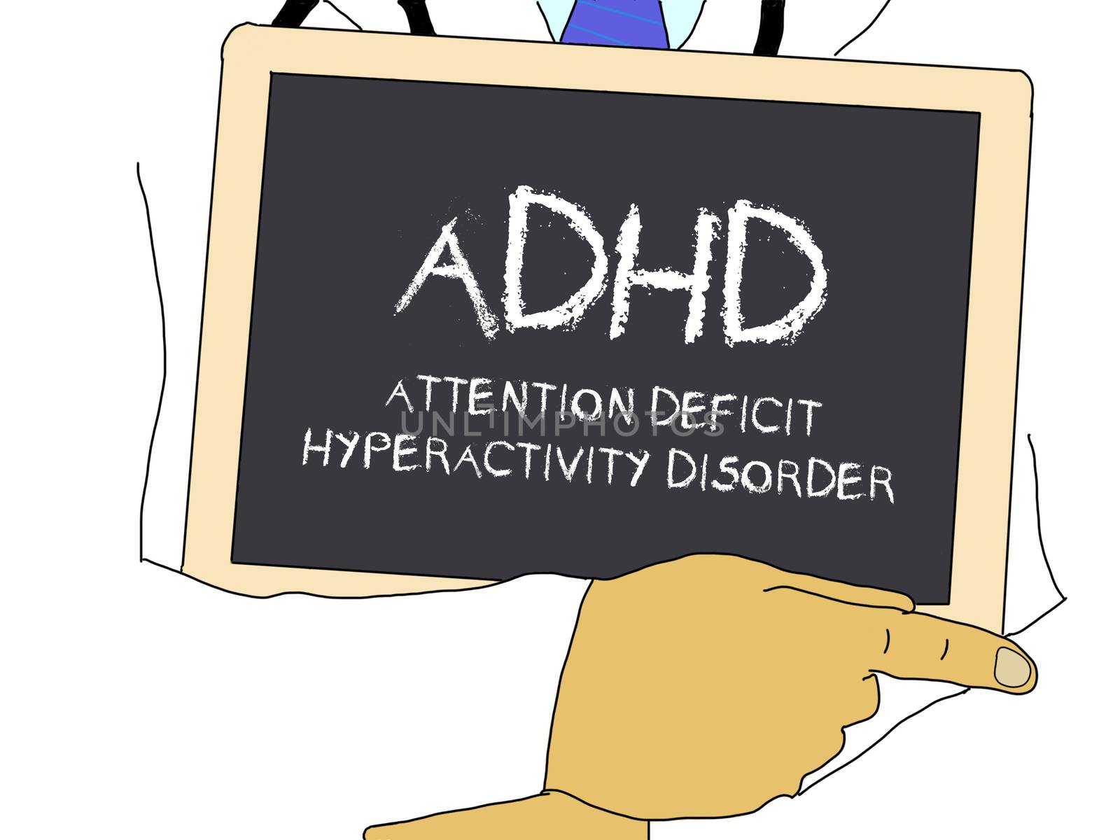Illustration: Doctor shows information: adhd by gwolters