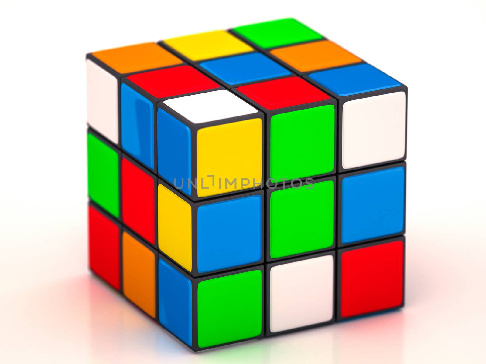 Rubik's Cube on a white background