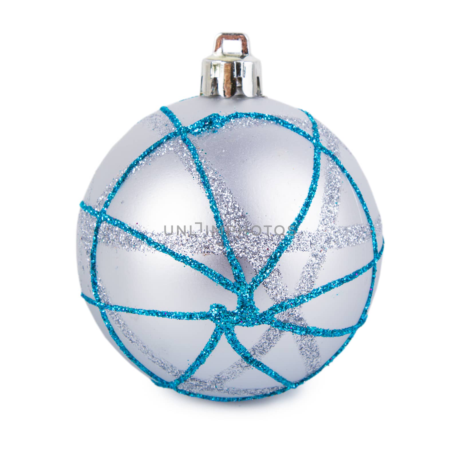 Silver Christmas ball isolated on a white background