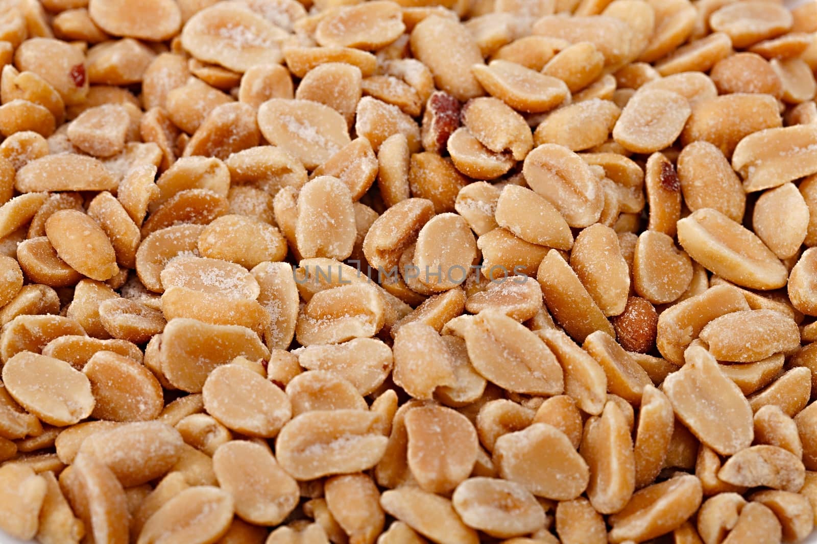 Closeup of a pile of peanuts