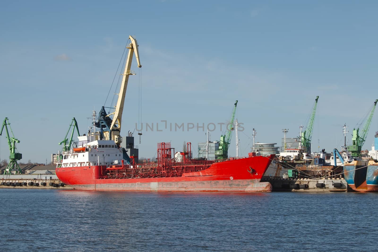 Ships in an industrial dock