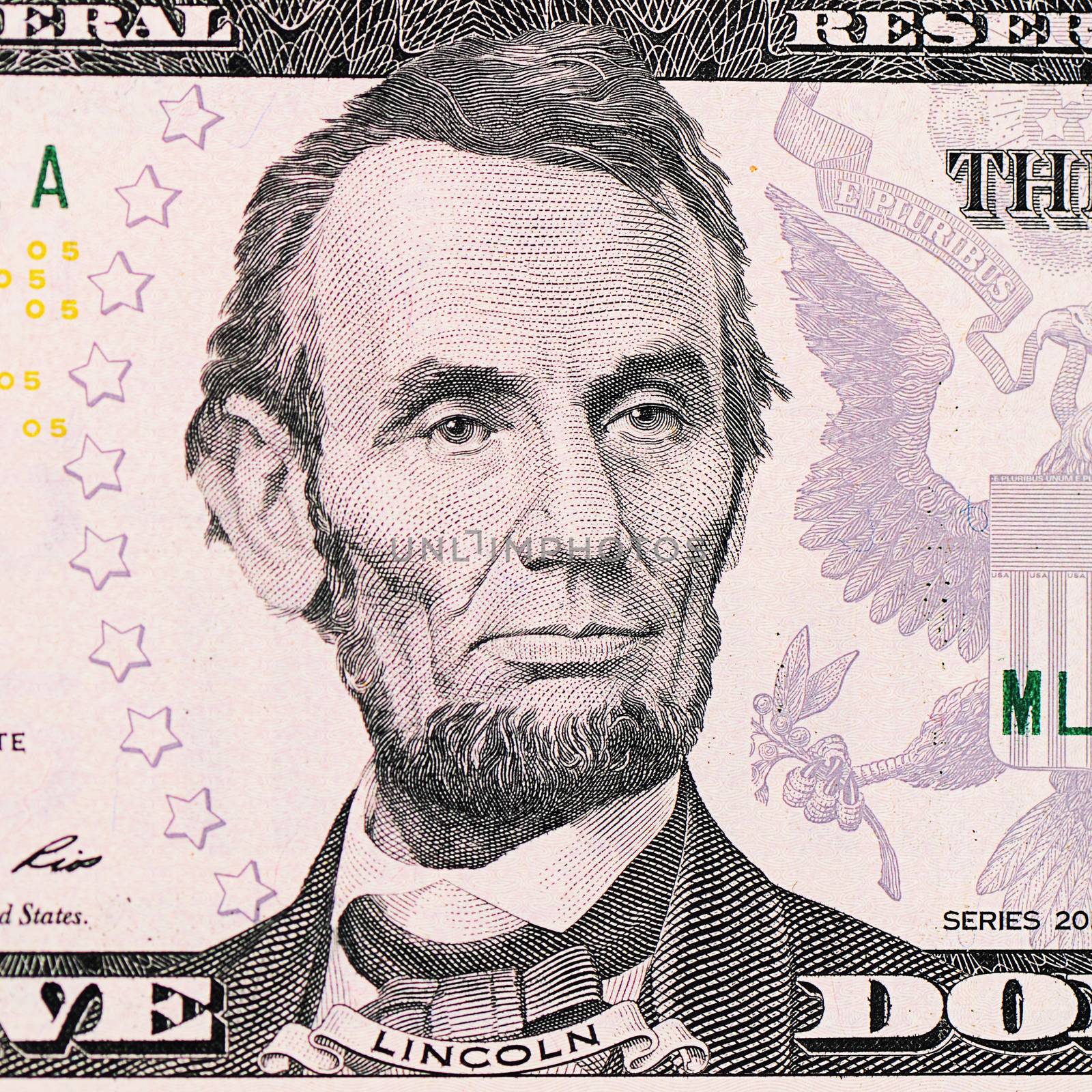 The face of Lincoln the dollar bill