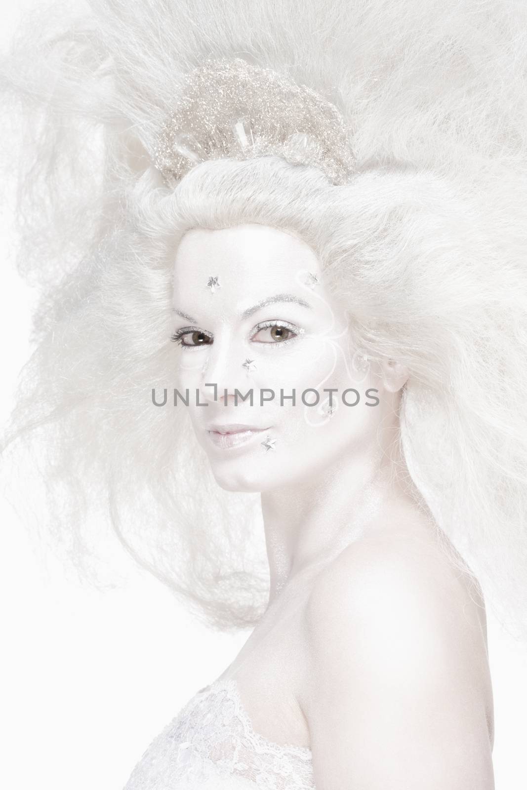 Woman with White Wig Posing as The Snow Queen by courtyardpix