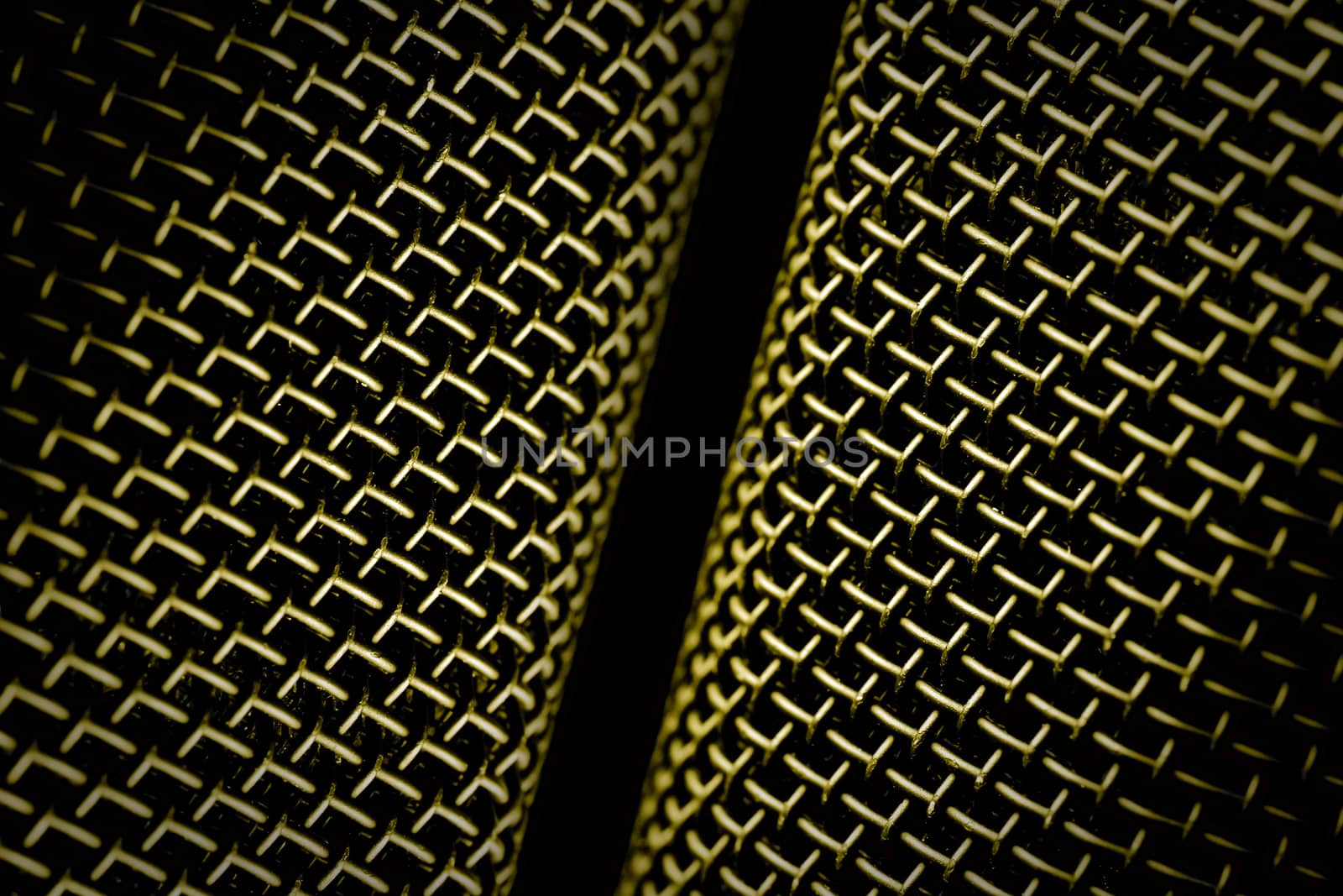 microphone mesh abstract closeup on black