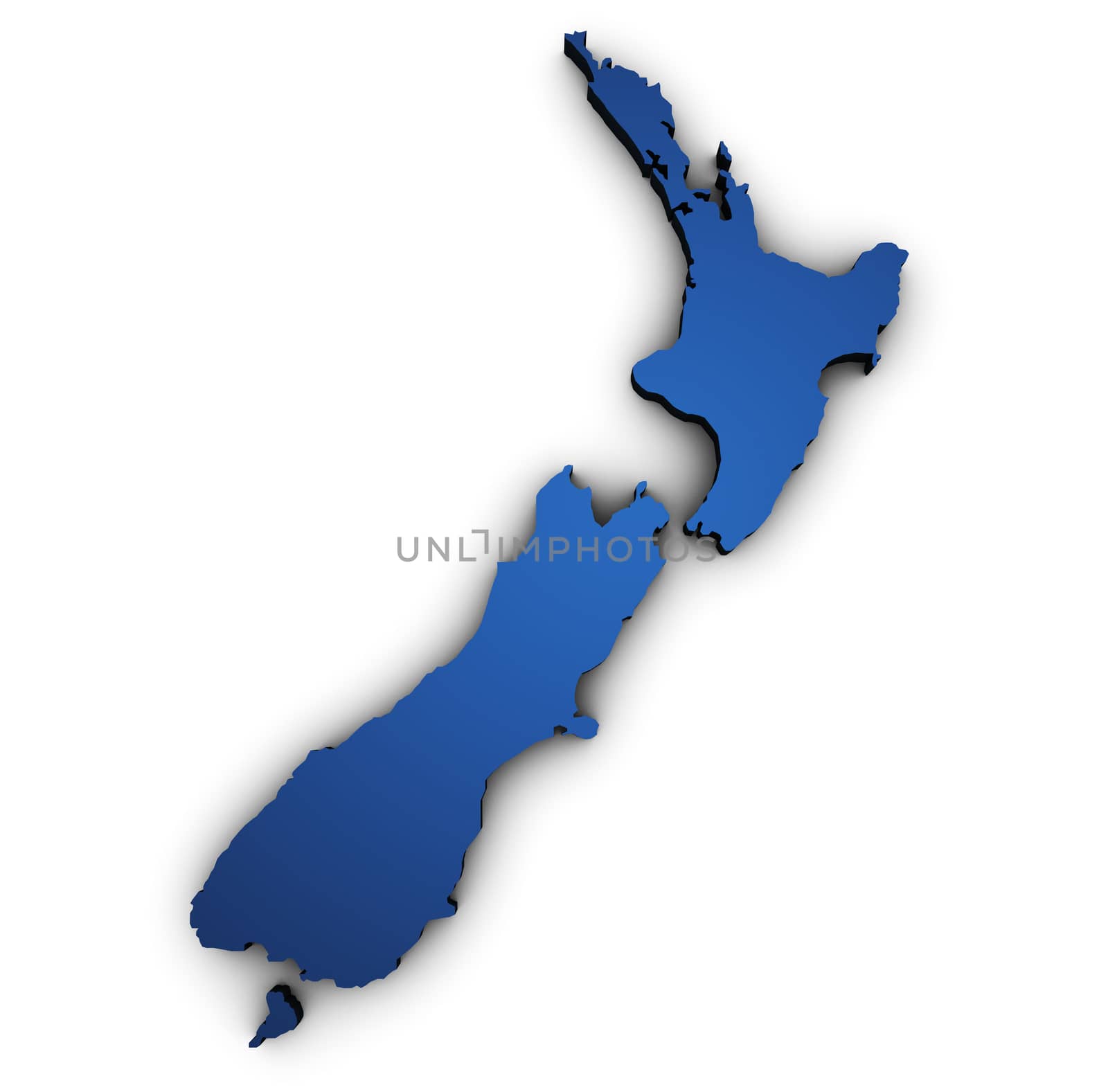 Map Of New Zealand 3d Shape by nirodesign