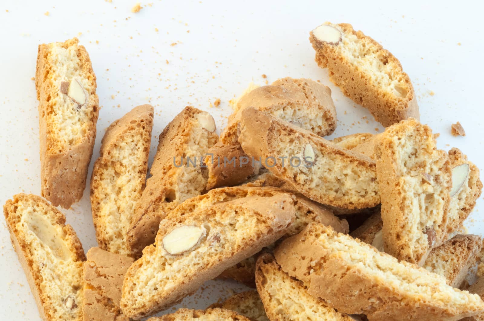 beautiful backgroun of typical italan cookies: cantucci biscuits of Prato