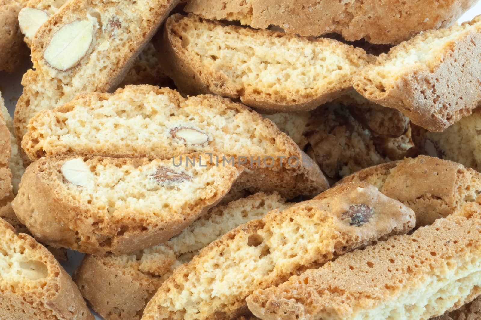 beautiful backgroun of typical italan cookies: cantucci biscuits of Prato