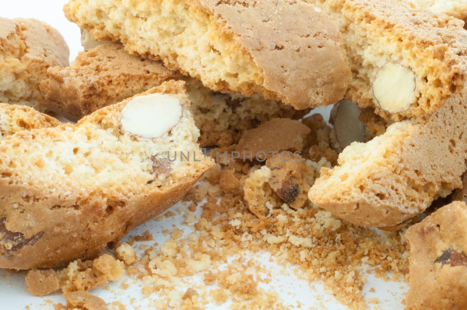 beautiful background of typical italian cookies: cantucci biscuits of Prato