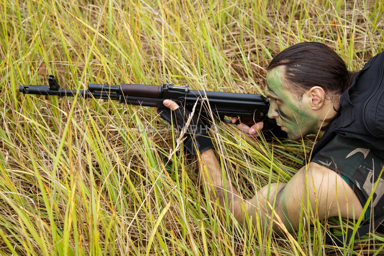 Army soldier with a gun