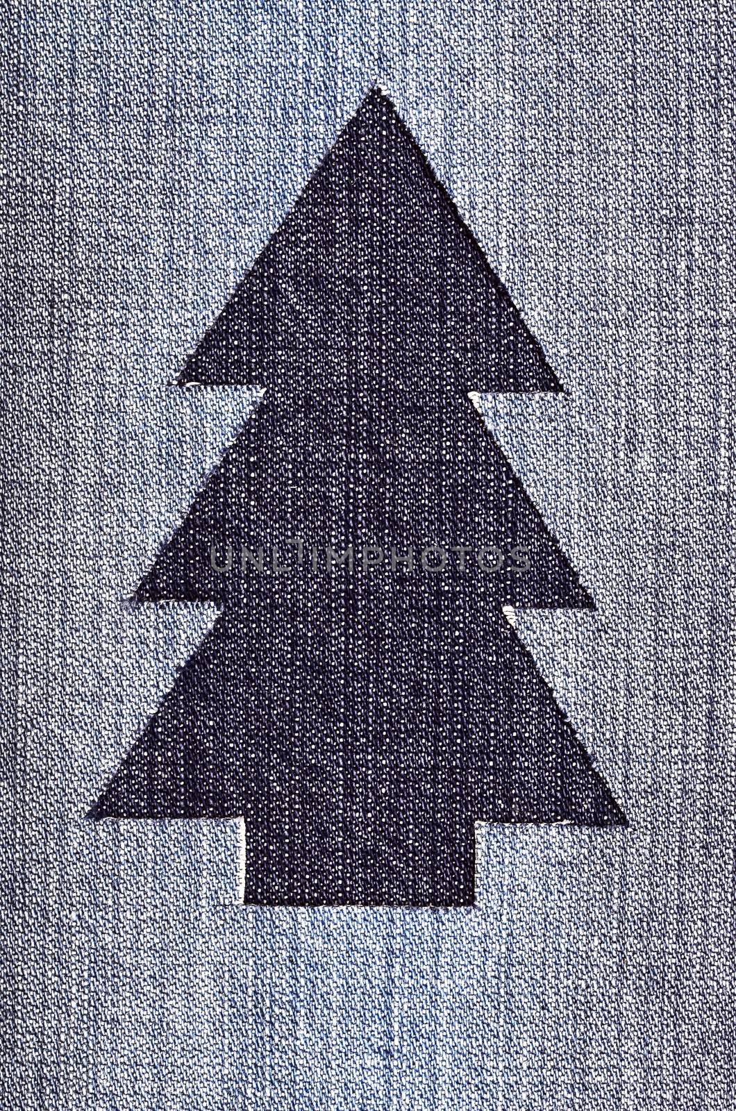 Christmas tree from denim