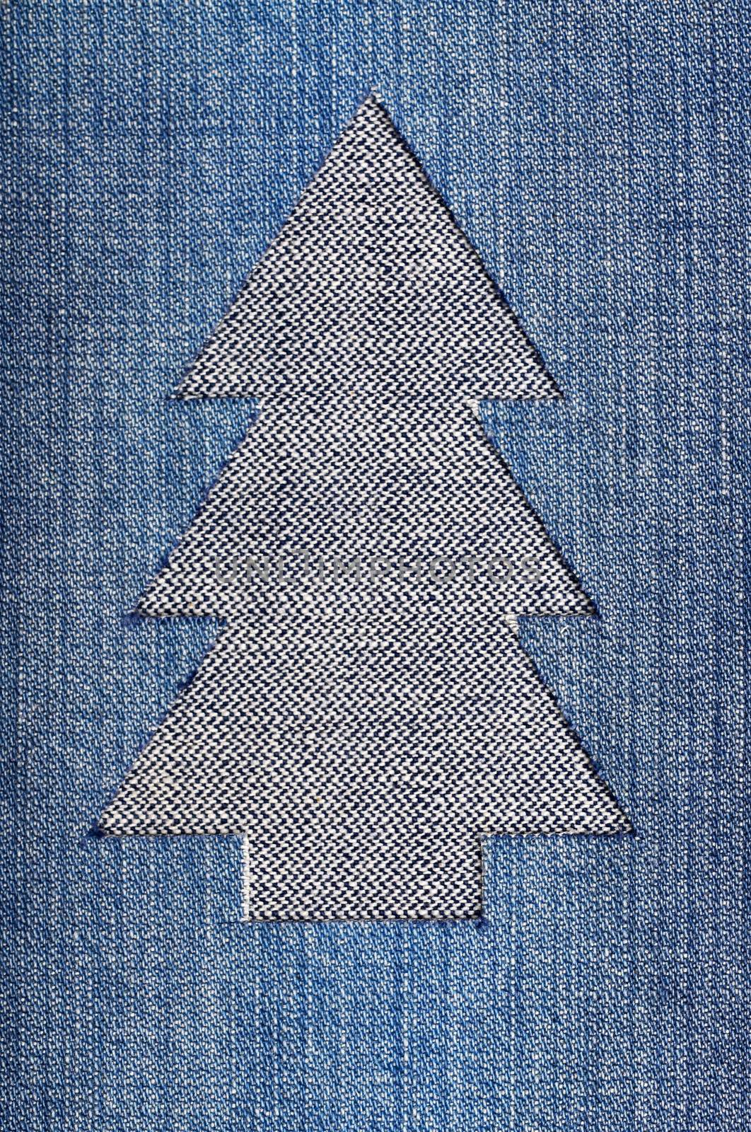 Christmas tree from denim