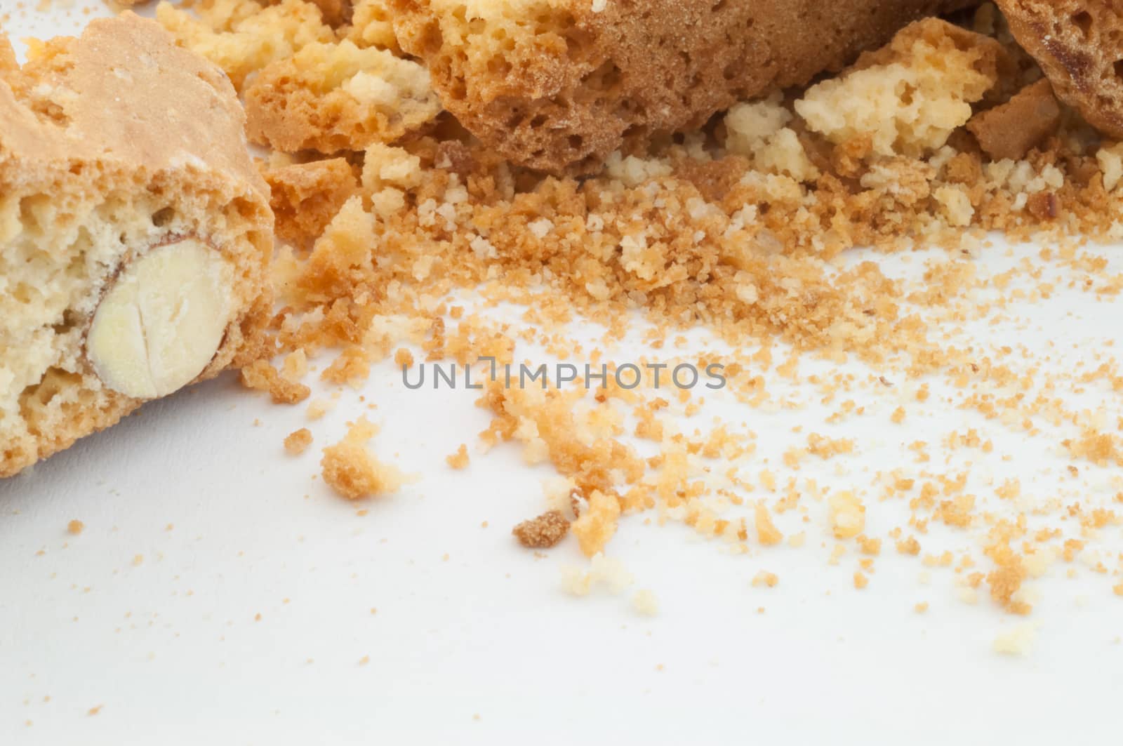 beautiful background of typical italian cookies: cantucci biscuits of Prato