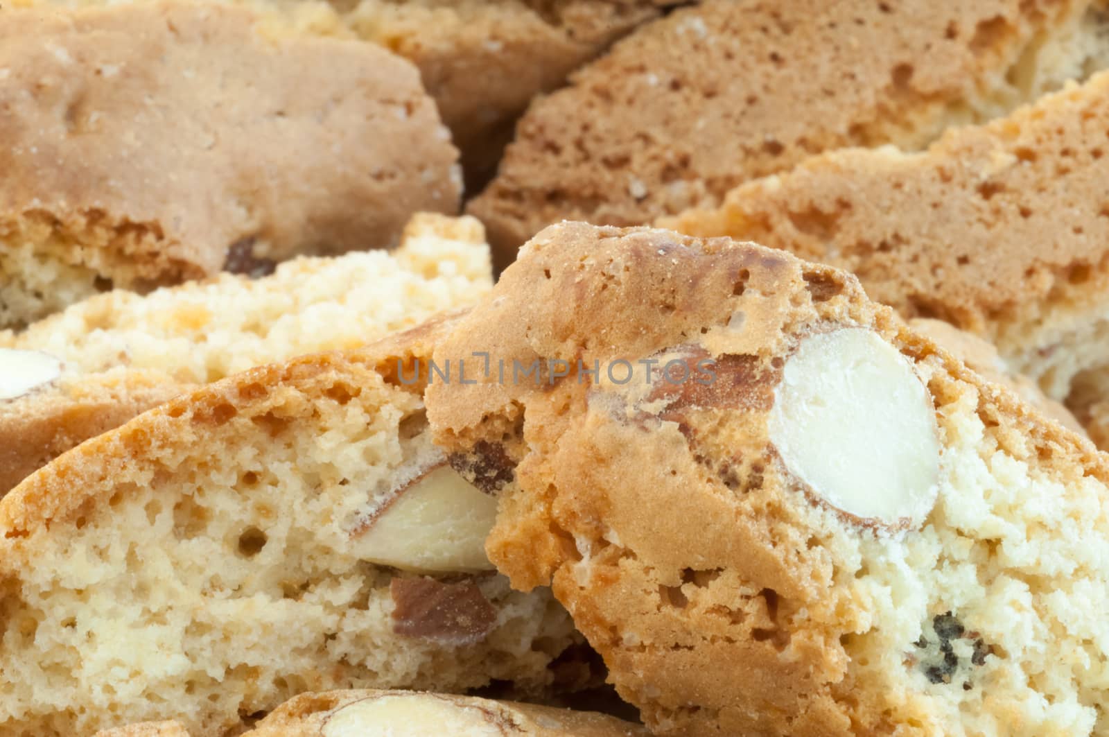 beautiful background of typical italian cookies: cantucci biscuits of Prato