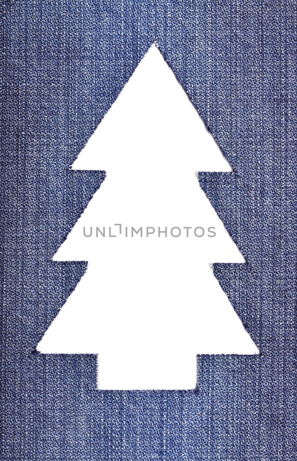 Christmas tree from denim