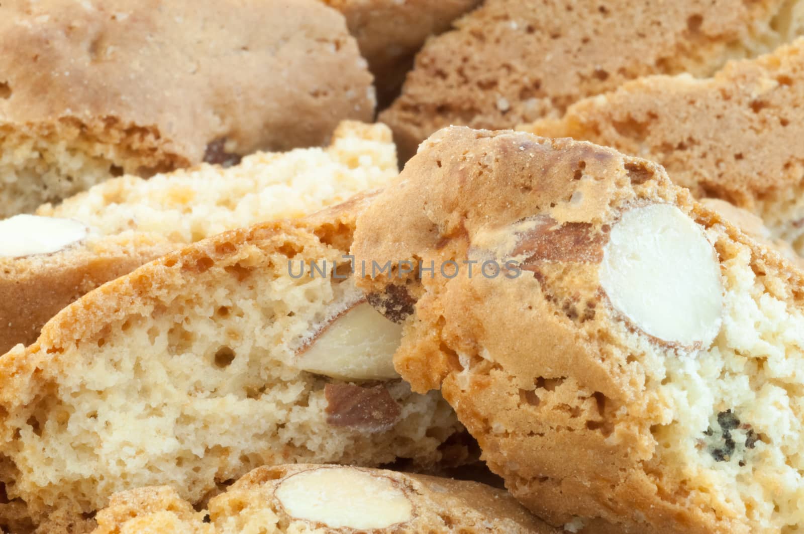 beautiful background of typical italian cookies: cantucci biscuits of Prato