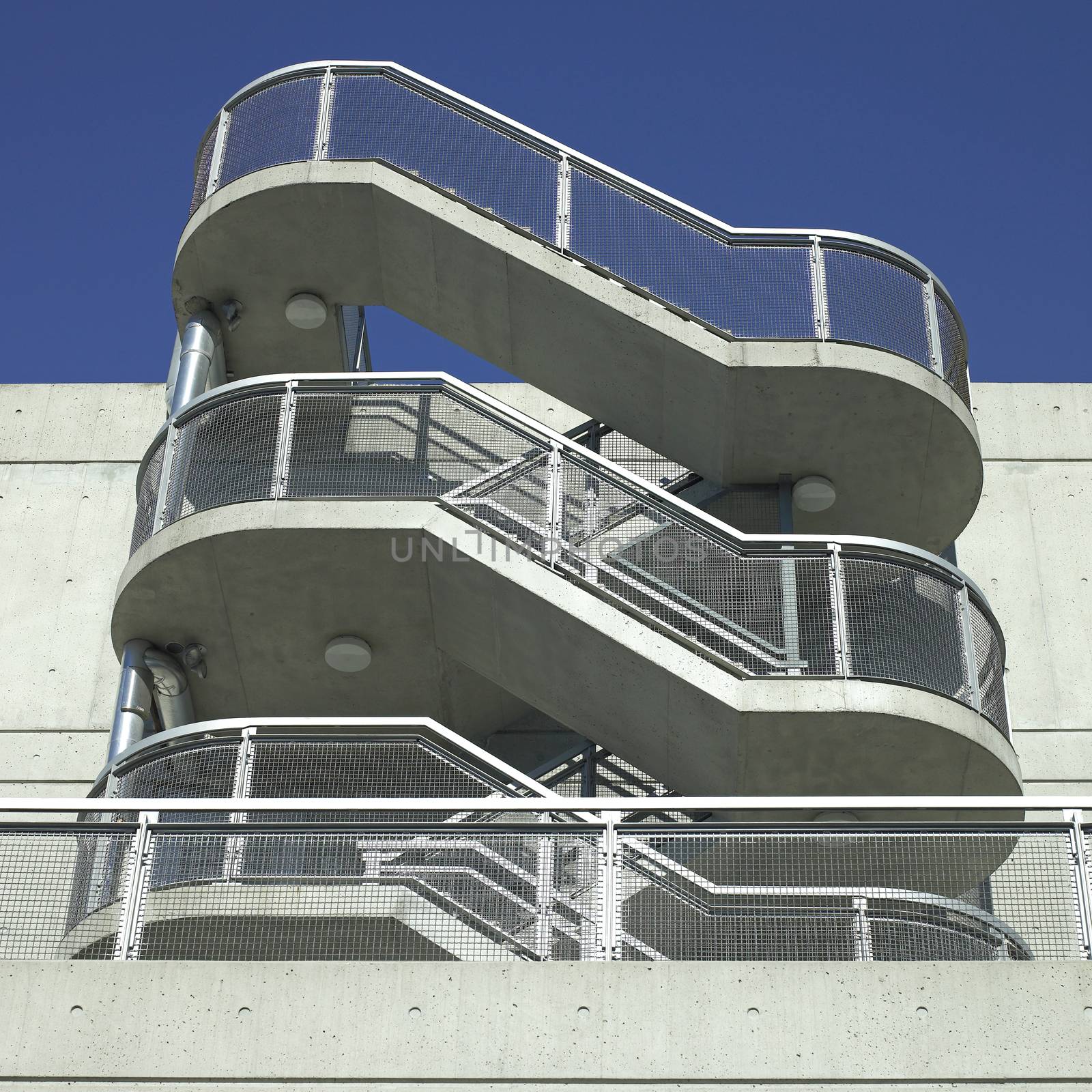 Industrial staircases of a concrete building