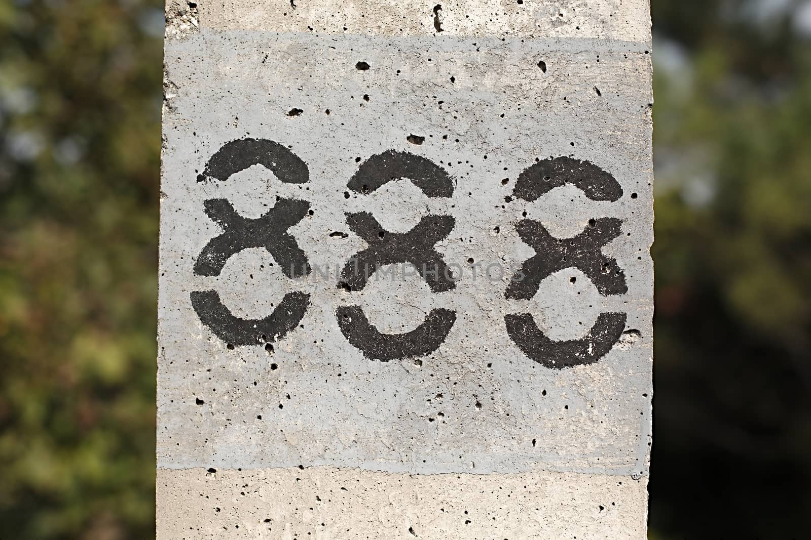 Number 888 painted on a concrete surface