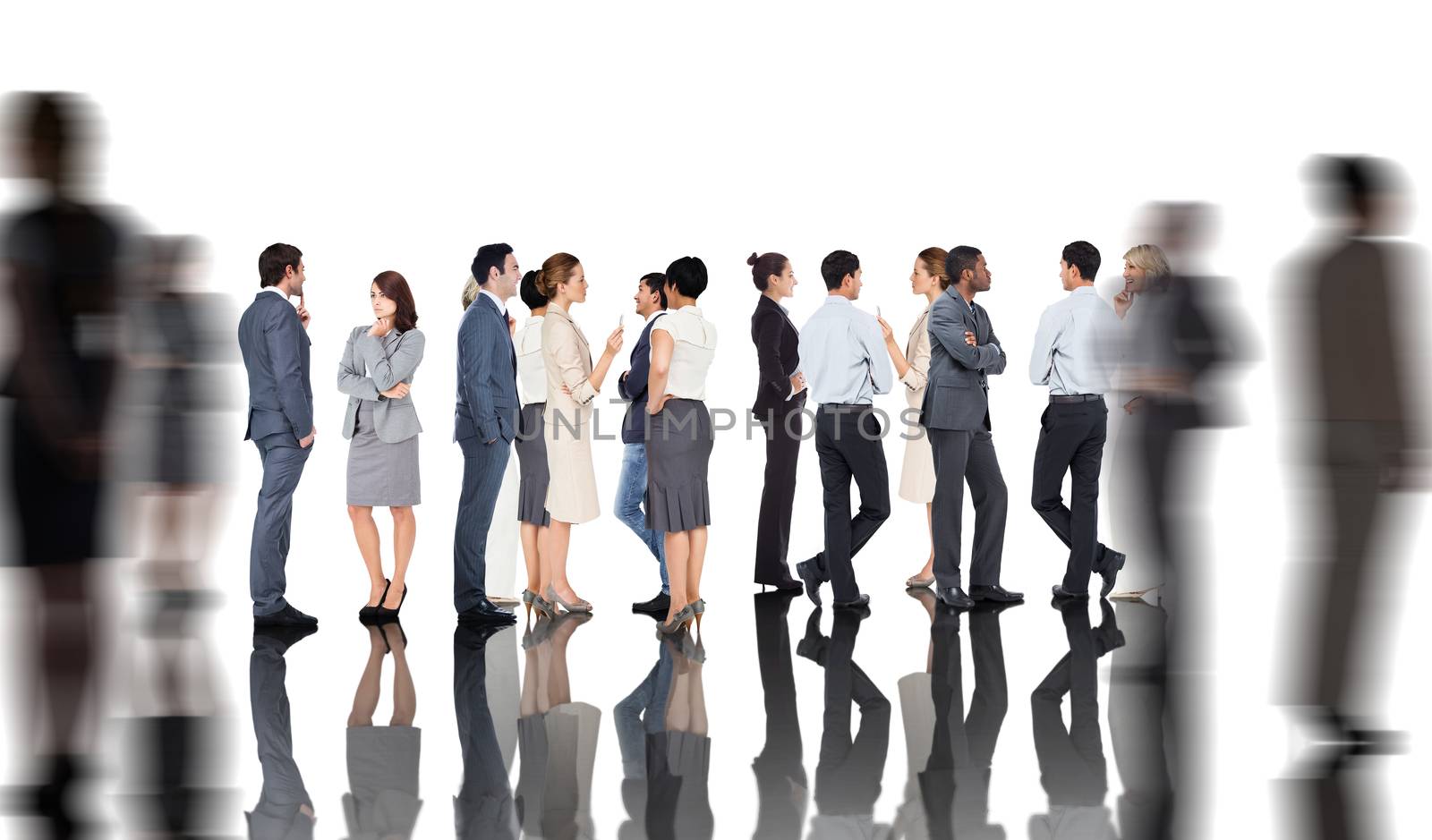 Composite image of many business people standing in a line by Wavebreakmedia