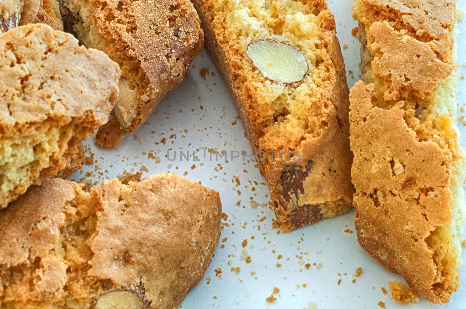 beautiful background of typical italian cookies: cantucci biscuits of Prato