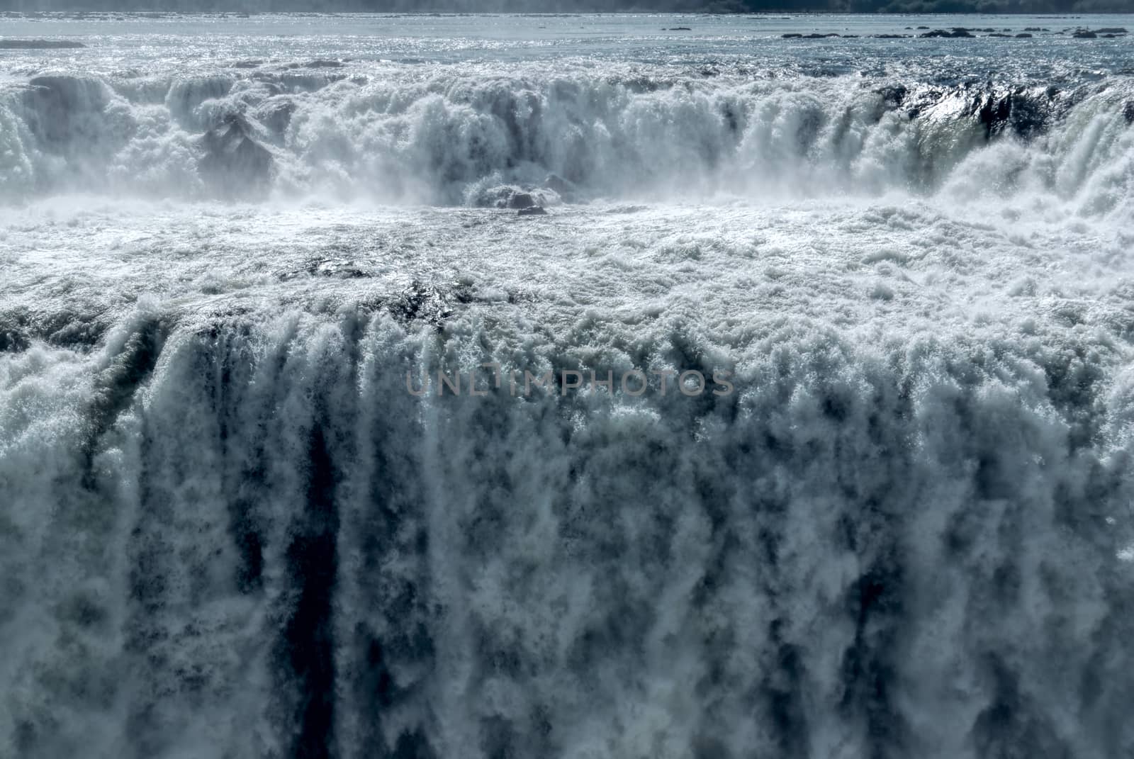Dramatic view of Iguazu waterfalls in Argentina              