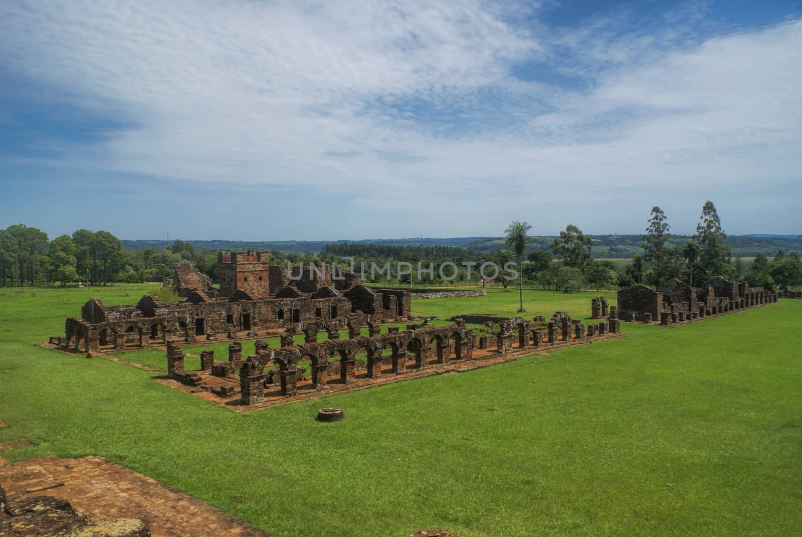 Scenic Encarnacion and jesuit ruins in Paraguay, south America