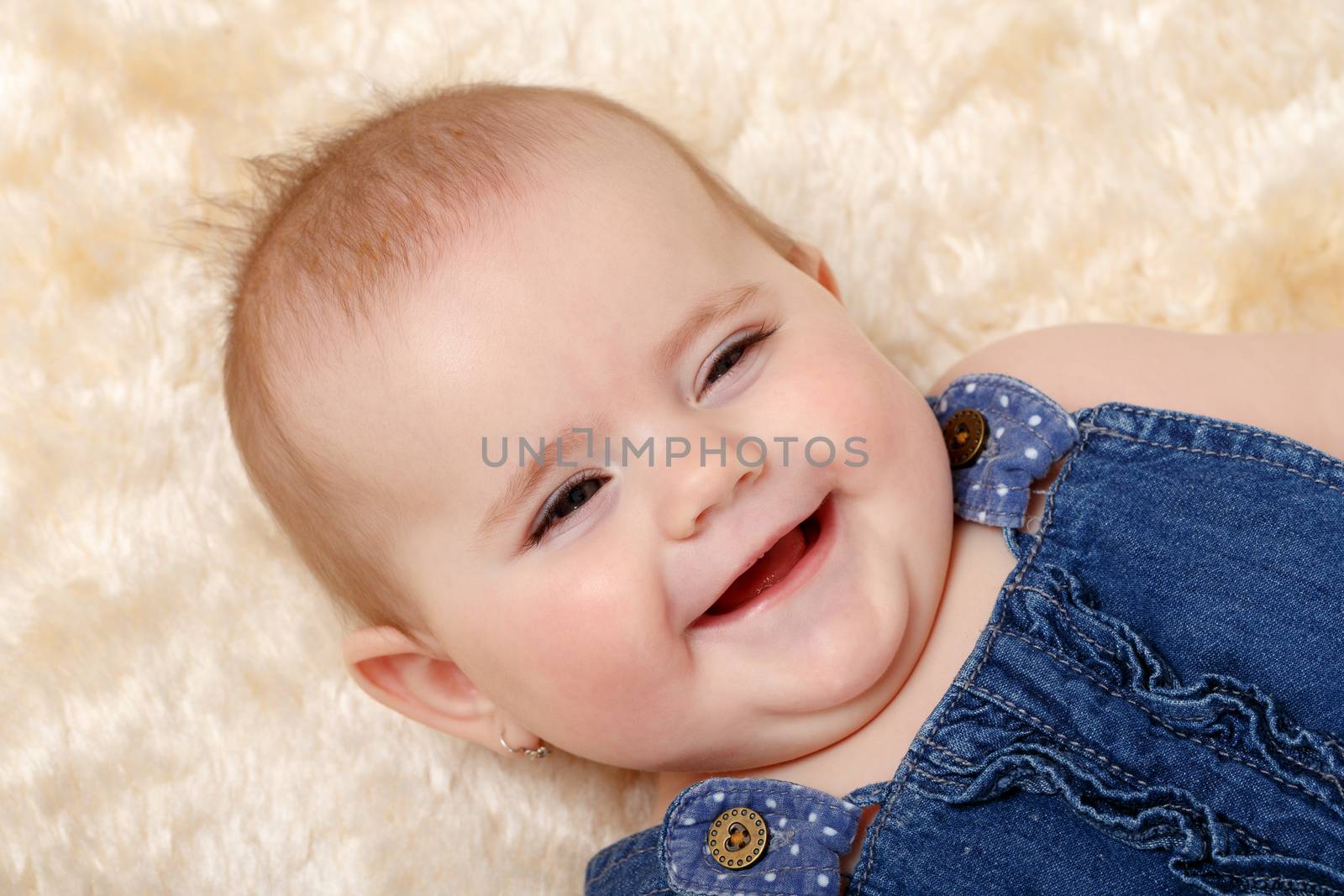 smiling infant baby - the first year of the new life