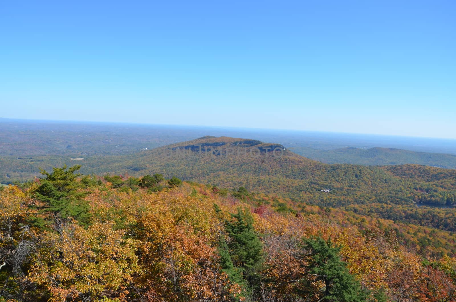 View of Hanging Rock from the tower at  Moores Wall. Seen in the fall of the year