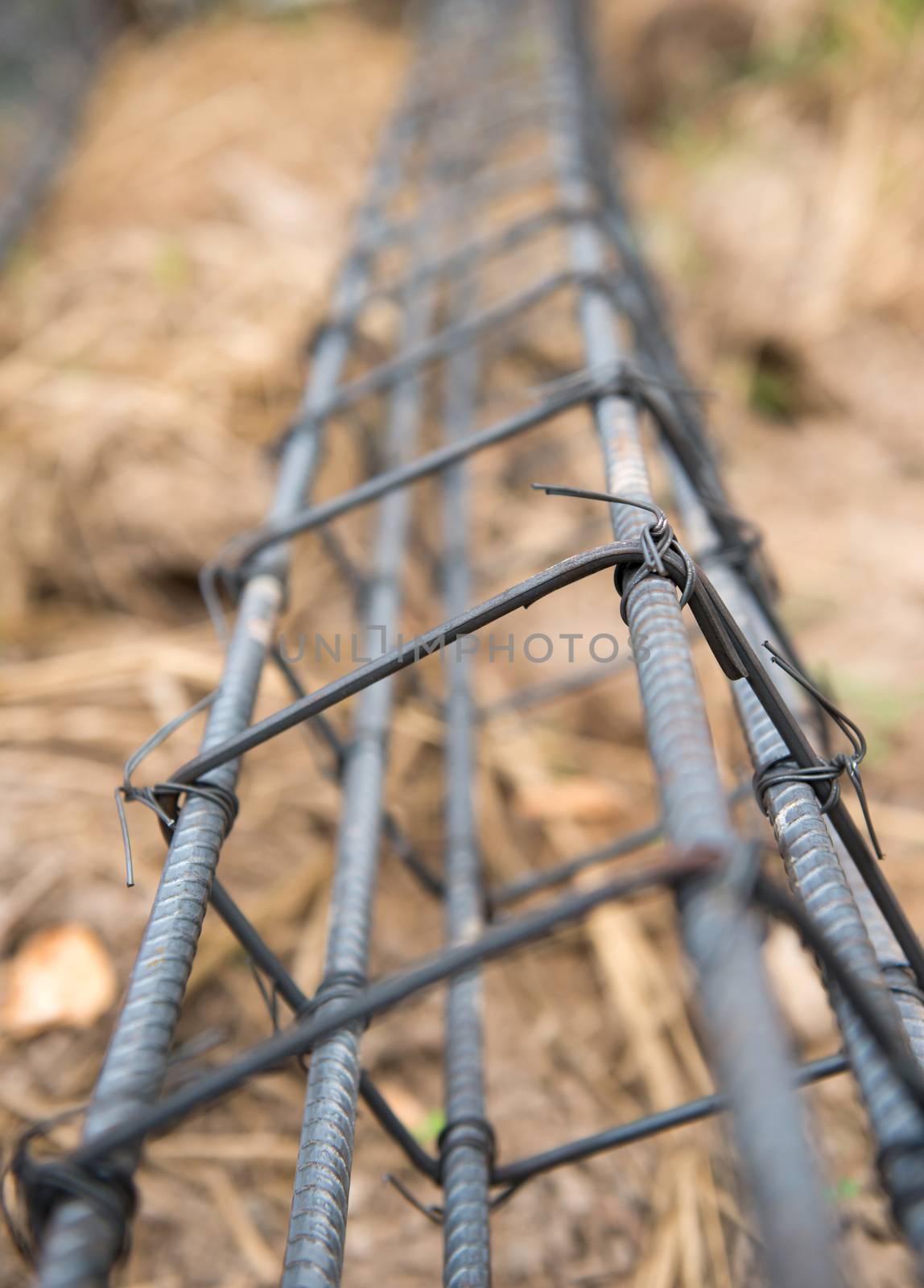 The preparation of the rebar to be structured in a pillar