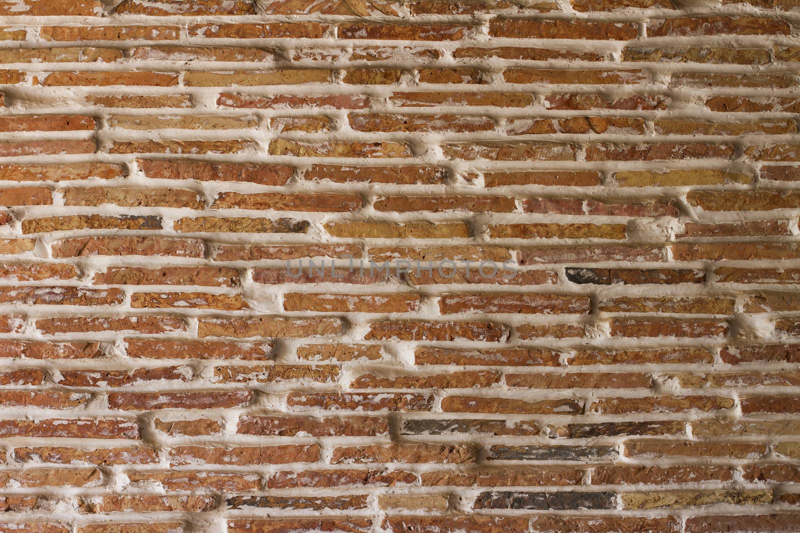 Texture of rough red brick wall surface