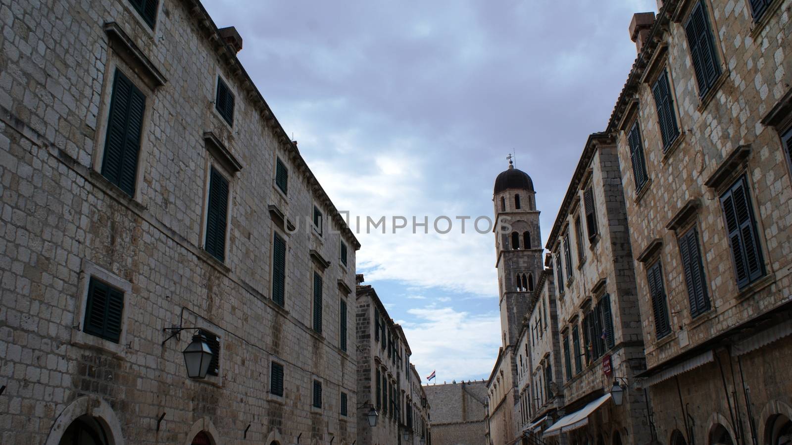 Street with ancient buildings, in Dubrovnik, Europe