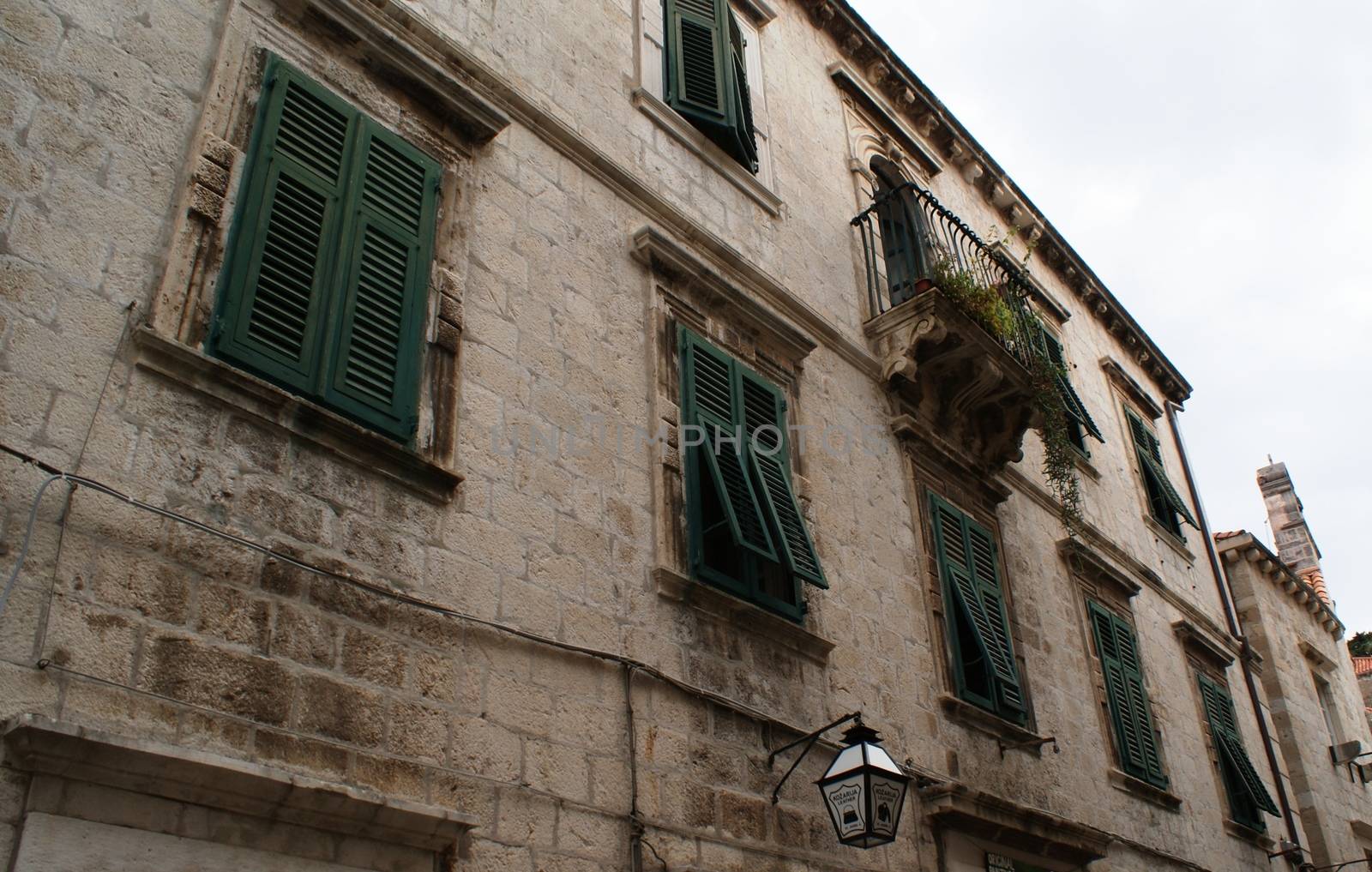 Dirty ancient building in Dubrovnik, Croatia, Europe