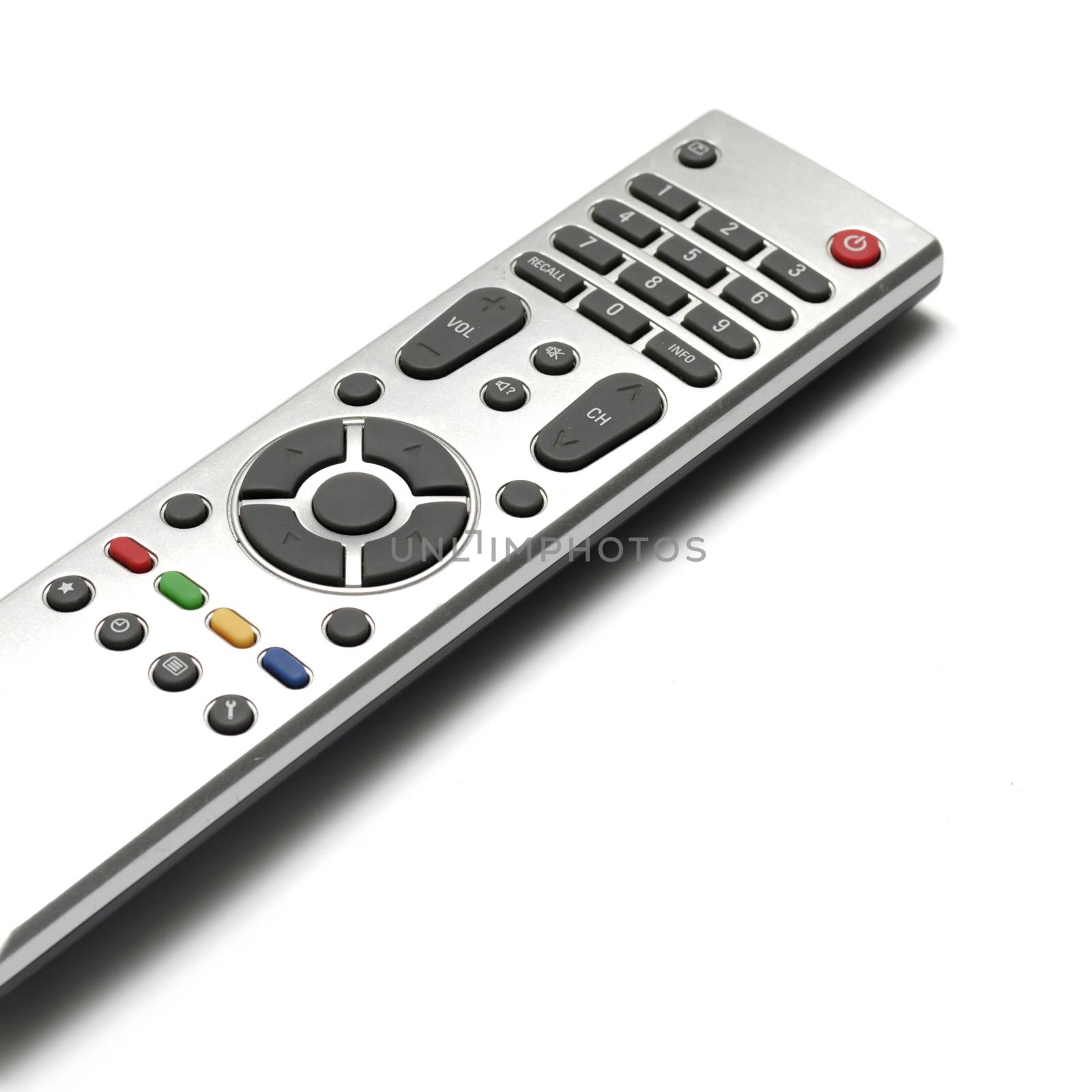 television remote on a white background