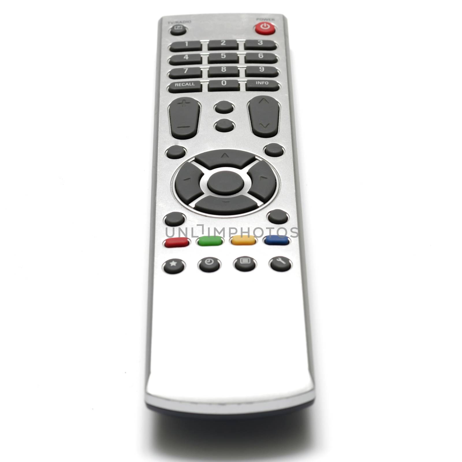 television remote on a white background